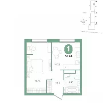 1-к кв. Тюменская область, Тюменский муниципальный округ, с. Горьковка ...