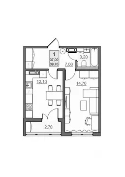 1-к кв. Саратовская область, Балаково Династия клубный дом,  (37.0 м)