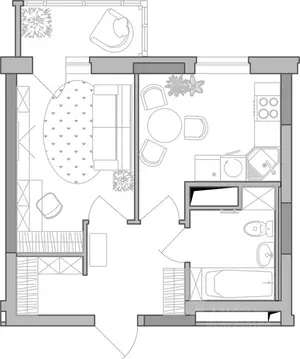 1-к кв. Воронежская область, Воронеж Поколение жилой комплекс (31.8 м)