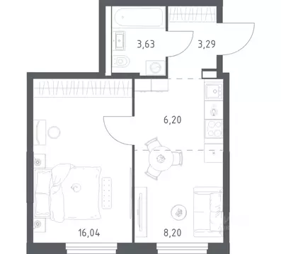 1-к кв. Башкортостан, Уфа ул. Минигали Губайдуллина, 8к9 (37.36 м)