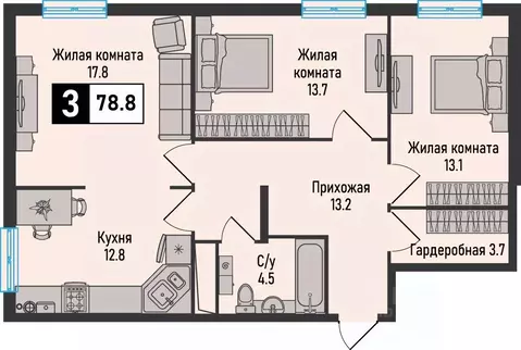 3-к кв. Ставропольский край, Железноводск городской округ, пос. ...