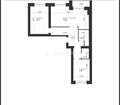 2-к кв. Тульская область, Тула ул. Героев России, 6 (63.52 м)