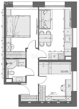 2-комнатная квартира: Санкт-Петербург, Архивная улица, 3к1 (45.8 м)