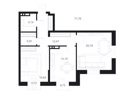 2-к кв. Дагестан, Каспийск ул. М. Халилова, 1А (71.78 м)