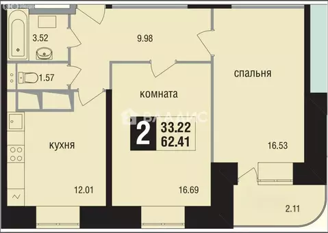 2-комнатная квартира: Балашиха, Горенский бульвар, 1 (62 м)