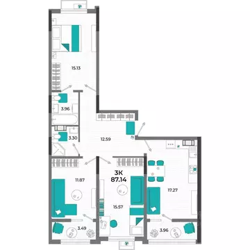 3-к кв. Крым, Евпатория  (87.14 м)