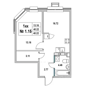 1-к кв. Ленинградская область, Выборг ул. 2-я Южная, 4 (40.22 м)