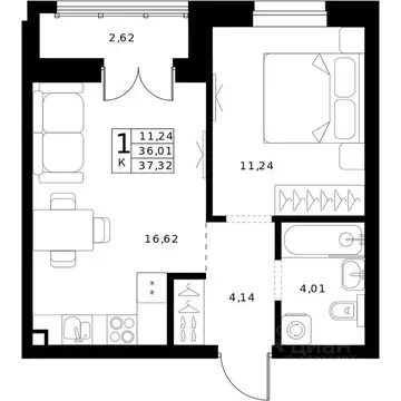 1-к кв. Нижегородская область, Нижний Новгород Ленгородок мкр, Мед ...
