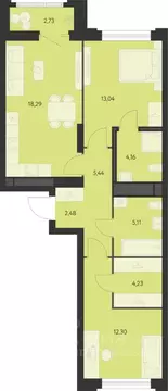 2-к кв. Свердловская область, Екатеринбург ул. Краснолесья, 94с2 ...