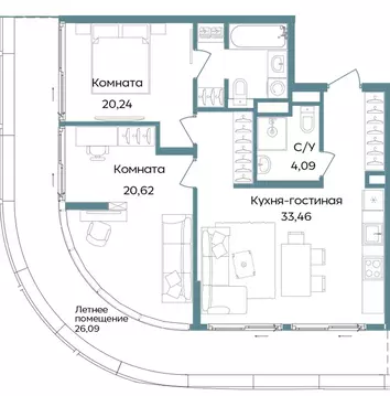 3-комнатная квартира: Республика Крым, Саки, курортный кластер Темпо ...