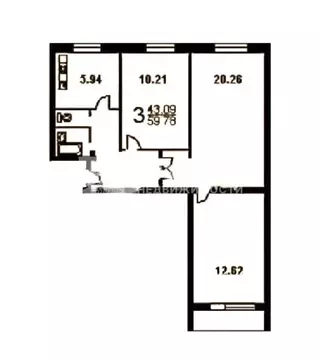 Продается 3-комнатная квартира