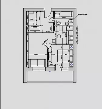 Квартира, 1 комната, 49 м