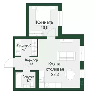 1-к кв. Челябинская область, Челябинский городской округ, пос. ...