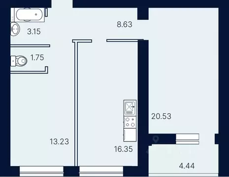 2-к кв. Саратовская область, Саратов ул. Имени Николая Егорова (68.08 ...