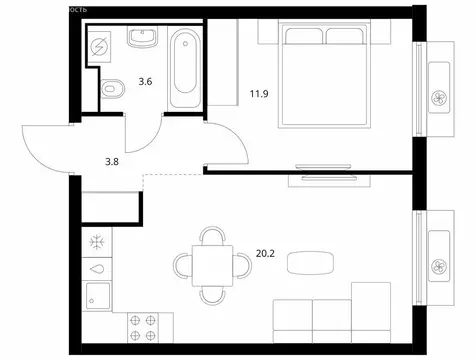 1-комнатная квартира: Санкт-Петербург, жилой комплекс Витебский Парк ...