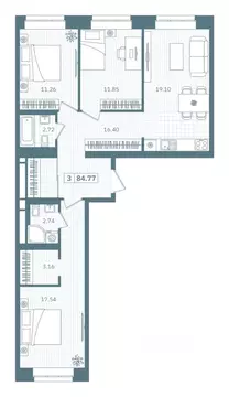 3-к кв. Ханты-Мансийский АО, Нефтеюганск 9А мкр, Прибрежный Парк жилой ...
