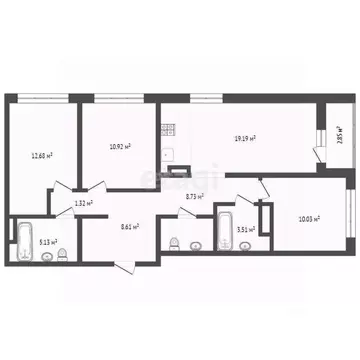 3-к кв. Тюменская область, Тюмень Рощино мкр, ул. Медовая, 16 (79.2 м)
