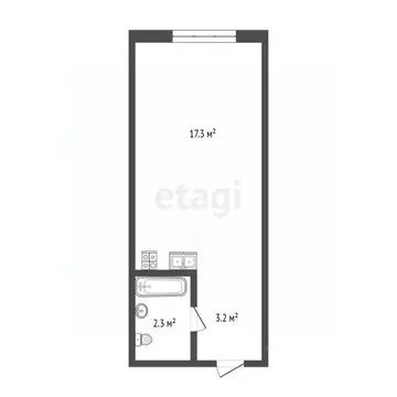 Студия Кемеровская область, Кемерово ул. Агеева, 6А (22.8 м)