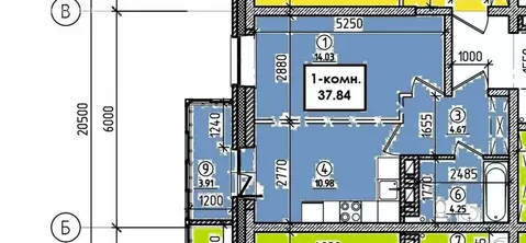 1-комнатная квартира: Иркутск, улица Якоби, 12 (37.84 м)