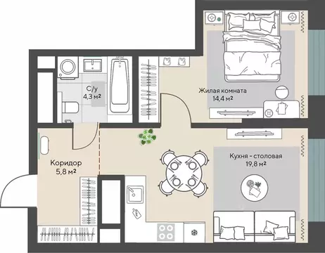 1-к кв. Свердловская область, Екатеринбург Эльмаш жилрайон, Изумрудный ...