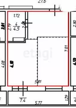 1-комнатная квартира: Иркутск, Почтамтская улица, 74 (48 м)