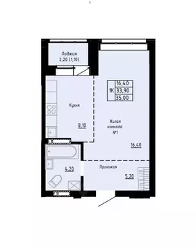 1-к кв. Алтайский край, Барнаул ул. Димитрова, 150 (35.0 м)