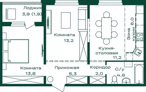 2-к кв. Алтай, Майминский район, с. Майма Алтайская ул., 2к7 (58.2 м)