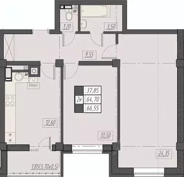 2-к кв. Ставропольский край, Пятигорск Новопятигорск мкр, Курортный ...