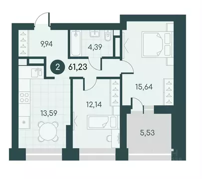 2-к кв. Курганская область, Курган Малиновые высоты жилой комплекс ...