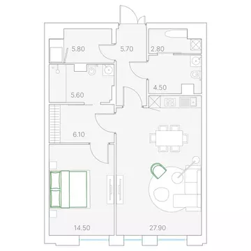 1-комнатная квартира: Москва, Софийская набережная, 34с3 (72.1 м)