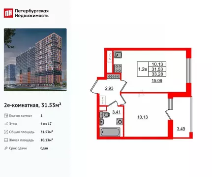1-к кв. Ленинградская область, Всеволожский район, Свердловское ...