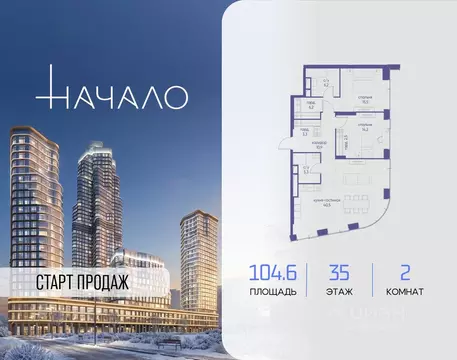 2-к кв. Москва ул. Сергея Макеева, 7С7 (104.6 м)