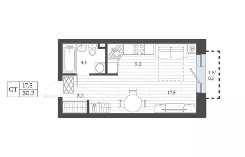 Студия Дагестан, Дербент ул. Сальмана (30.24 м)