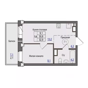 1-к кв. Псковская область, Псковский район, Завеличенская волость, д. ...