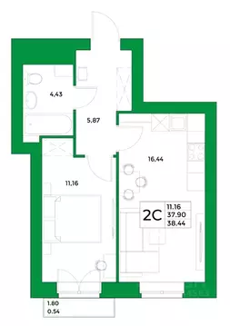1-к кв. Башкортостан, Уфимский район, Зубовский сельсовет, с. Зубово ...