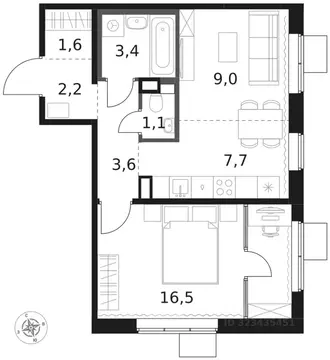 2-к кв. Московская область, Химки Клязьма-Старбеево мкр, Международный ...