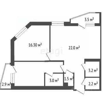 3-к кв. Воронежская область, Воронеж ул. Историка Костомарова, 48А ...