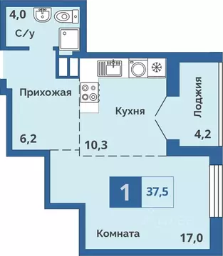 1-к кв. Курганская область, Курган ул. Куйбышева, 141 (37.5 м)