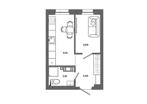 1-к кв. Ханты-Мансийский АО, Сургут ул. Ивана Захарова, 16 (24.24 м)