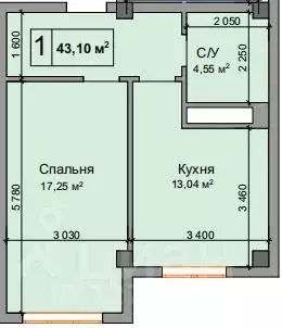 1-к кв. Кабардино-Балкария, Нальчик ул. Мусова (43.1 м)