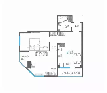 2-к кв. Крым, Ялта ул. Кирова, 155Ак1 (64.07 м)