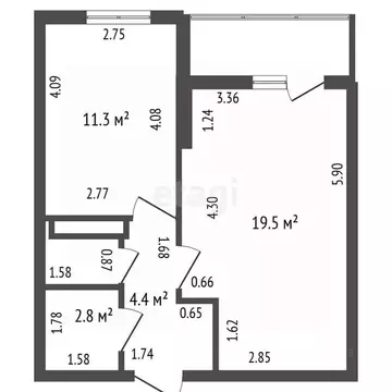 1-к кв. Санкт-Петербург Ленинский просп., 68 (39.4 м)
