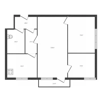 3-к кв. Брянская область, Брянск Ново-Советская ул., 97 (41.9 м)