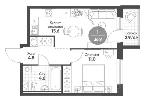 1-к кв. Новосибирская область, Кольцово рп Счастье в Кольцово жилой ...