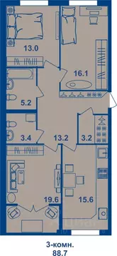 3-к кв. Костромская область, Кострома Магистральная ул., 71 (89.3 м)