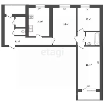 3-к кв. Калужская область, Калуга бул. Моторостроителей, 9 (66.5 м)