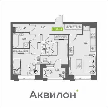 2-к кв. Архангельская область, Архангельск АКвартал жилой комплекс ...