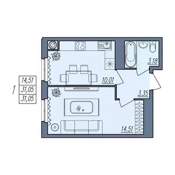 1-к кв. Волгоградская область, Волгоград ул. Тракторостроителей, 29 ...