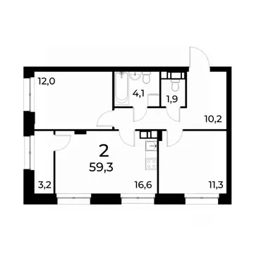 2-к кв. Нижегородская область, Нижний Новгород Березовский мкр,  (59.0 ...