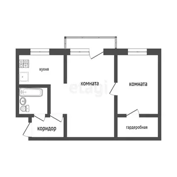 2-комнатная квартира: Воронеж, улица Комиссаржевской, 18 (43.6 м)